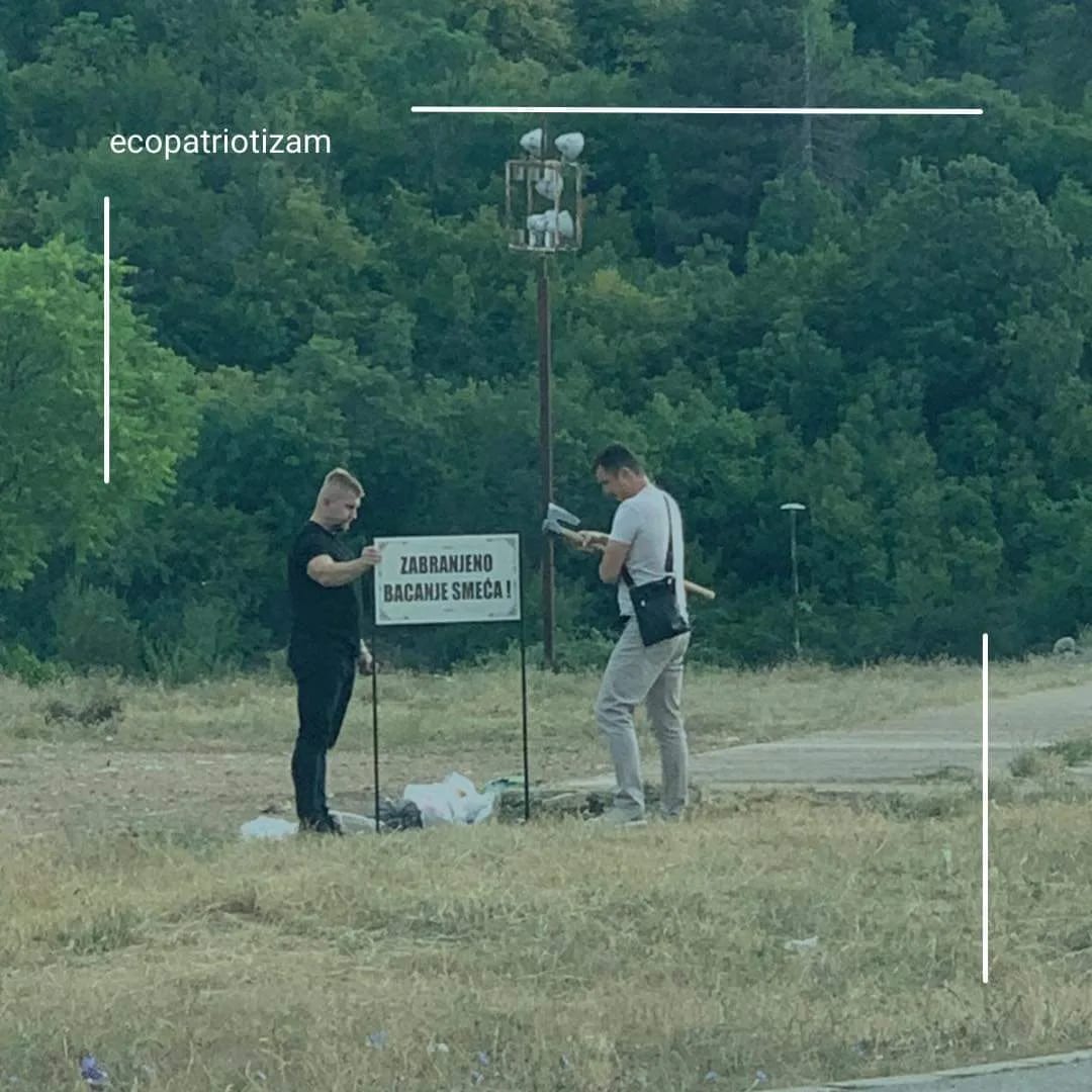Umjesto kontejnera znak "Zabranjeno bacanje smeća"