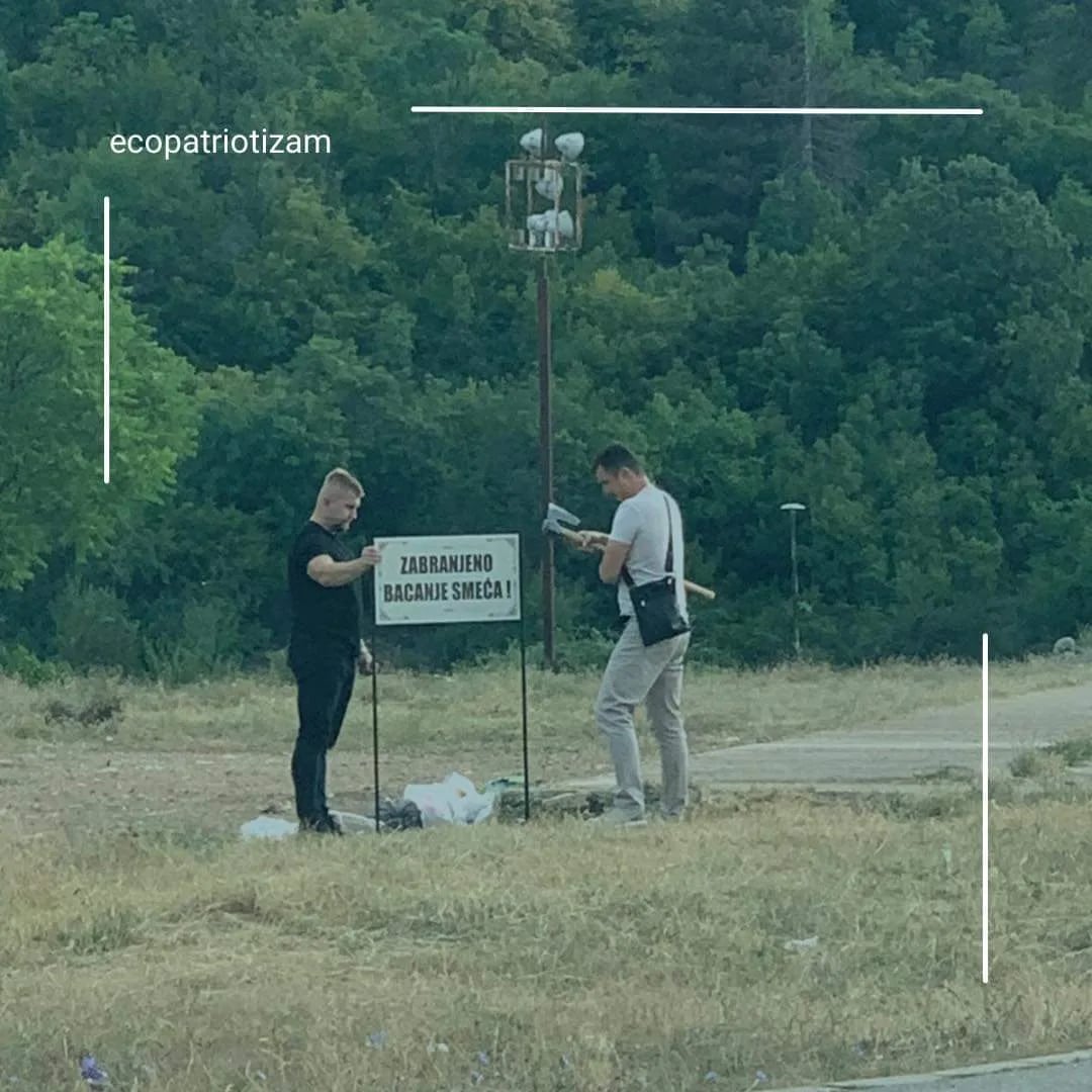 Umjesto kontejnera znak "Zabranjeno bacanje smeća"