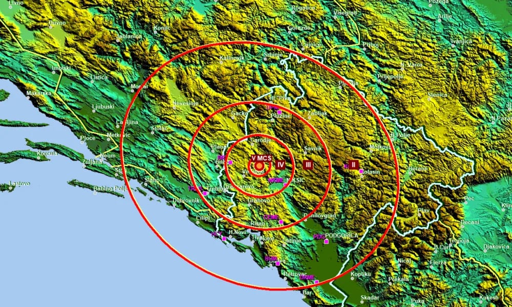 Zemljotres jačine 3,8 stepeni Rihtera u blizini Nikšića