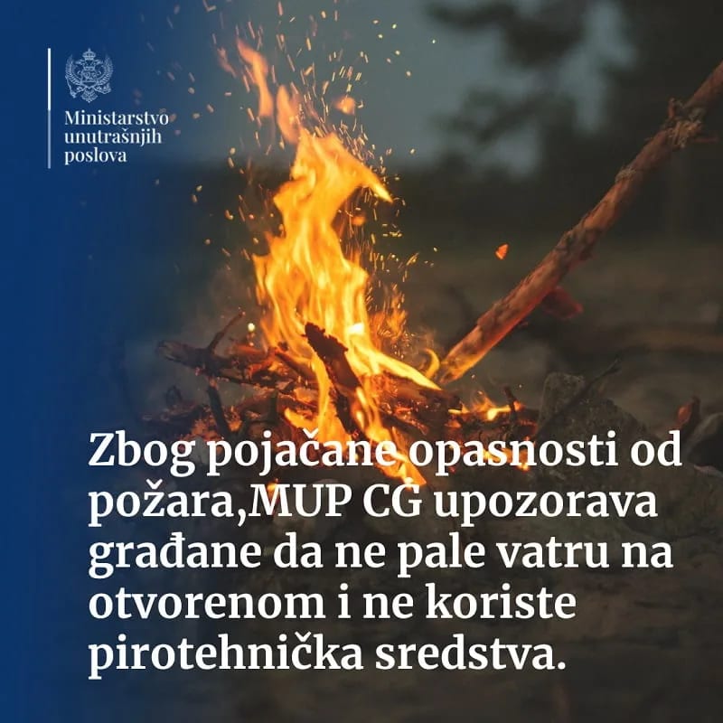 MUP: Ne paliti vatru na otvorenom i ne koristiti pirotehnička sredstva