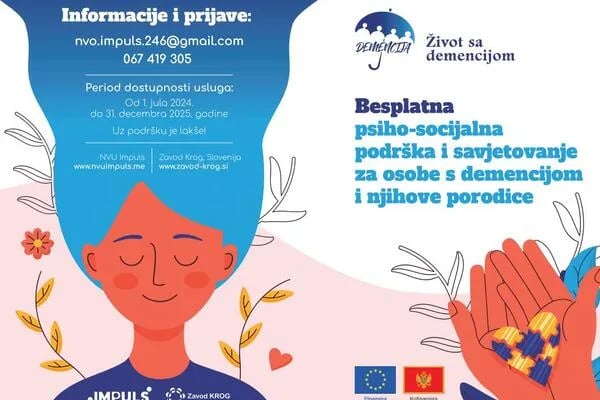 Besplatna psihosocijalna pomoć i savjetovanje za oboljele od demencije i njihove porodice