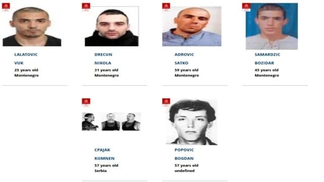 Crna Gora preko INTERPOL-a javno potražuje šest osoba