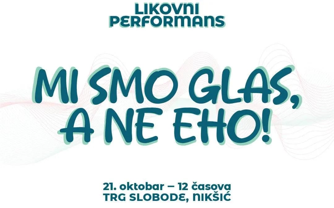 Umjetnički performans nikšićkih srednjoškolaca na Trgu slobode