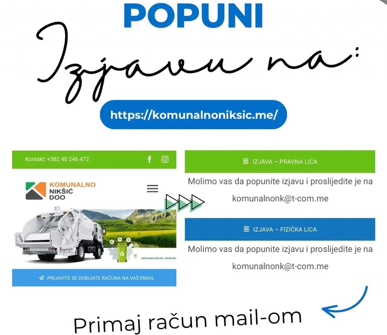 Komunalno Nikšić uvodi novu uslugu: Računi stižu na mejl