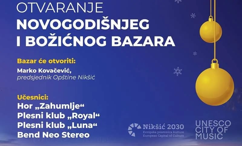 Otvaranje Novogodišnjeg bazara u ponedjeljak na Trgu slobode