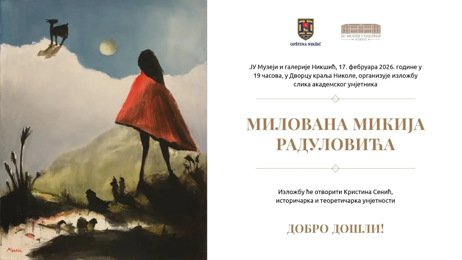 Izložba Milovana Mikija Radulovića u Dvorcu kralja Nikole