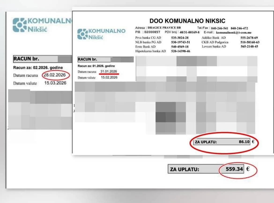 Papreni računi za smeće šokirali nikšićke privrednike