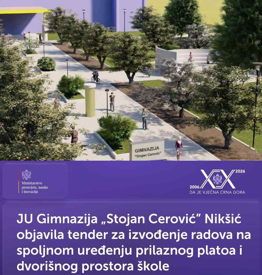 Dvorište Gimnazije „Stojan Cerović“ uskoro u novom ruhu
