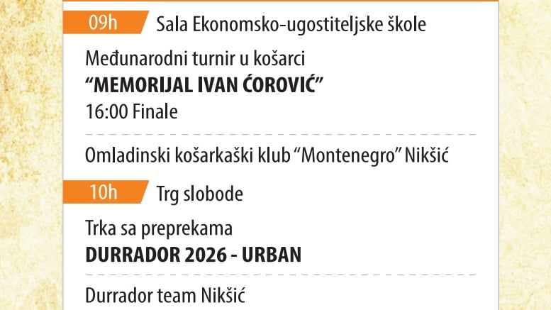 Memorijal "Ivan Ćorović" i Durrador 2026