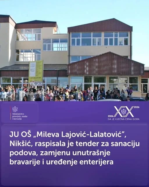U OŠ „Mileva Lajović – Lalatović“ raspisan tender za sanaciju i rekonstrukciju enterijera