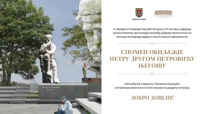 Večeras otvaranje izložbe radova za spomen-obilježje Petru II Petroviću Njegošu