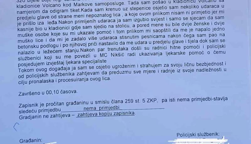 Mladić sinoć napadnut u Nikšiću, porodica u strahu i traži brzu reakciju policije