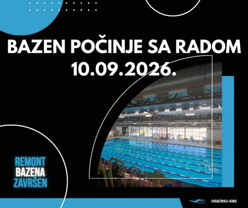 Bazen Sportskog centra ponovo radi od četvrtka