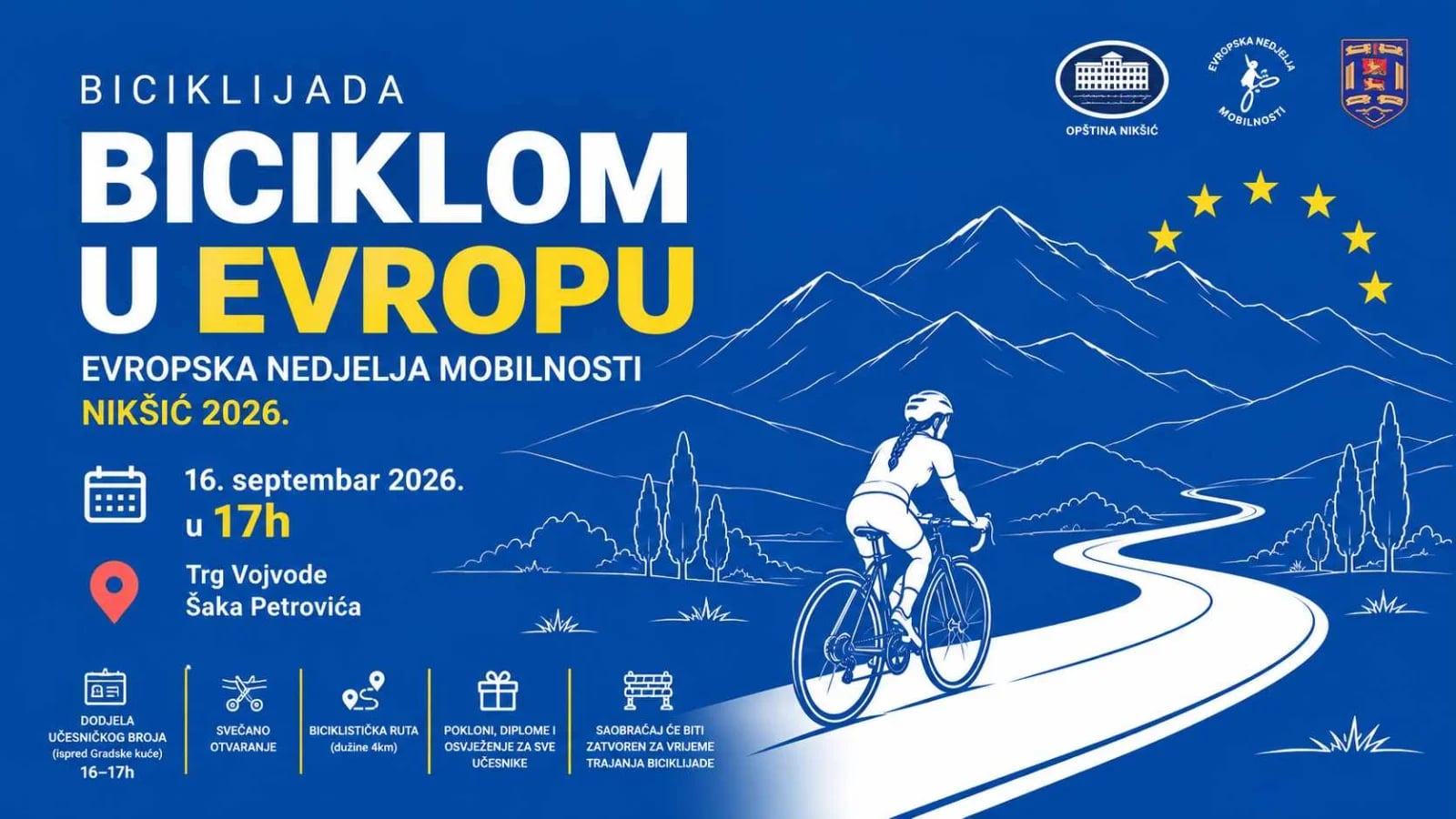 „Biciklom u Evropu“ sa Trga Šaka Petrovića
