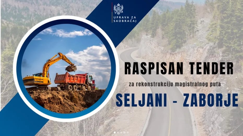 Raspisan tender za rekonstrukciju puta Nikšić - Plužine, dionica Seljani - Zaborje