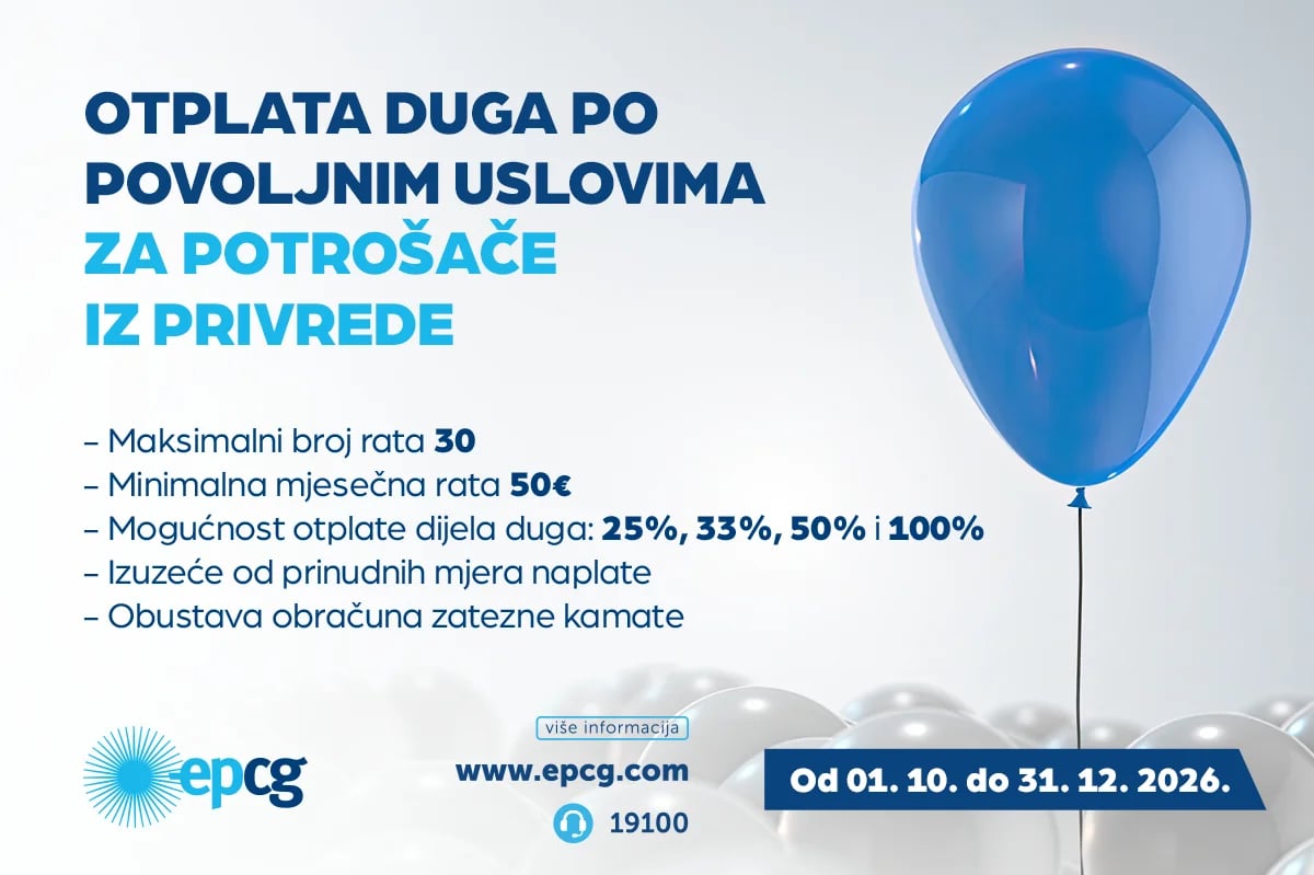 Akcija EPCG: Sporazum po povlašćenim uslovima – Za potrošače iz privrede